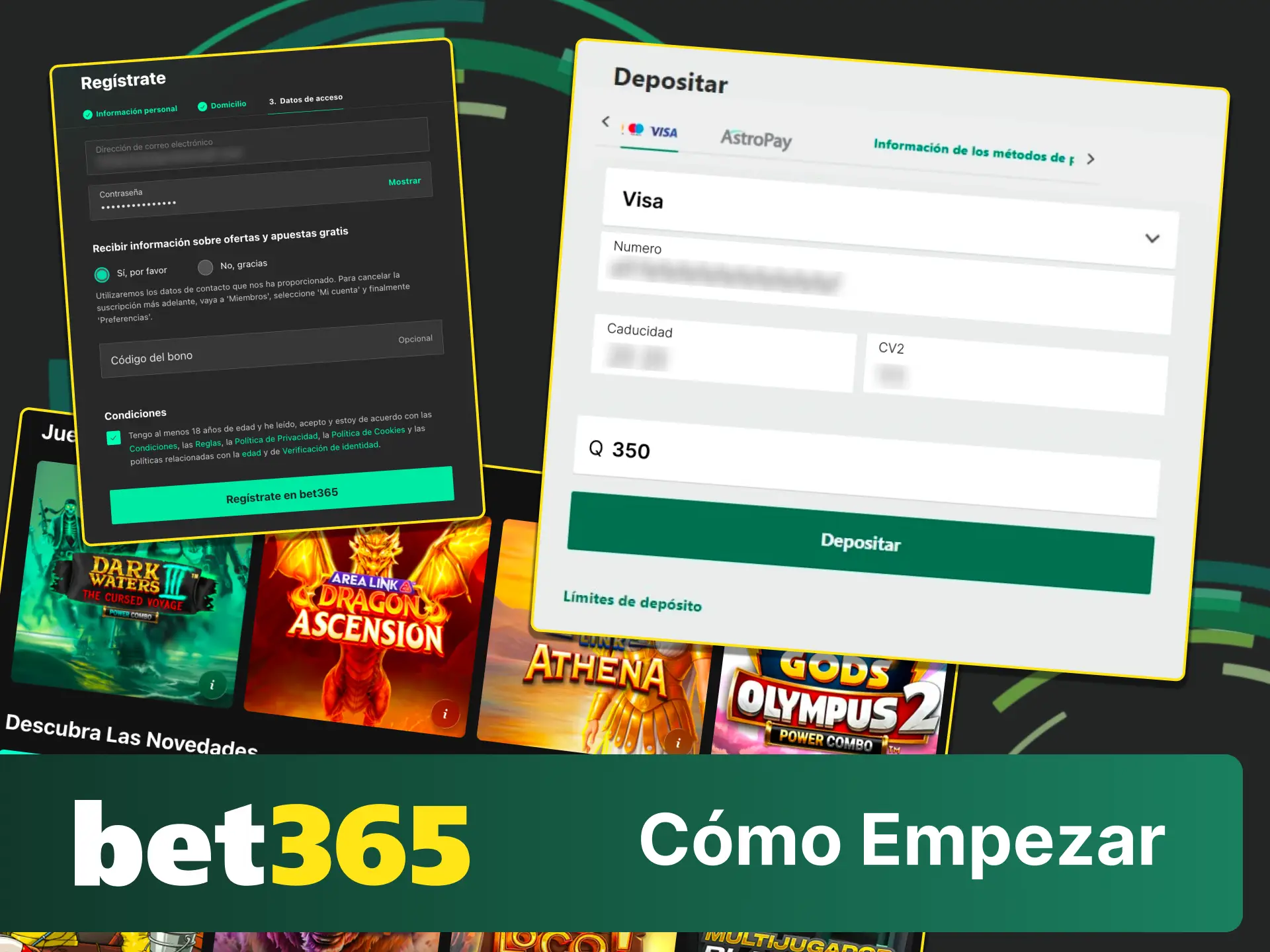 Crea tu cuenta en Bet365 y empieza a jugar fácilmente hoy.