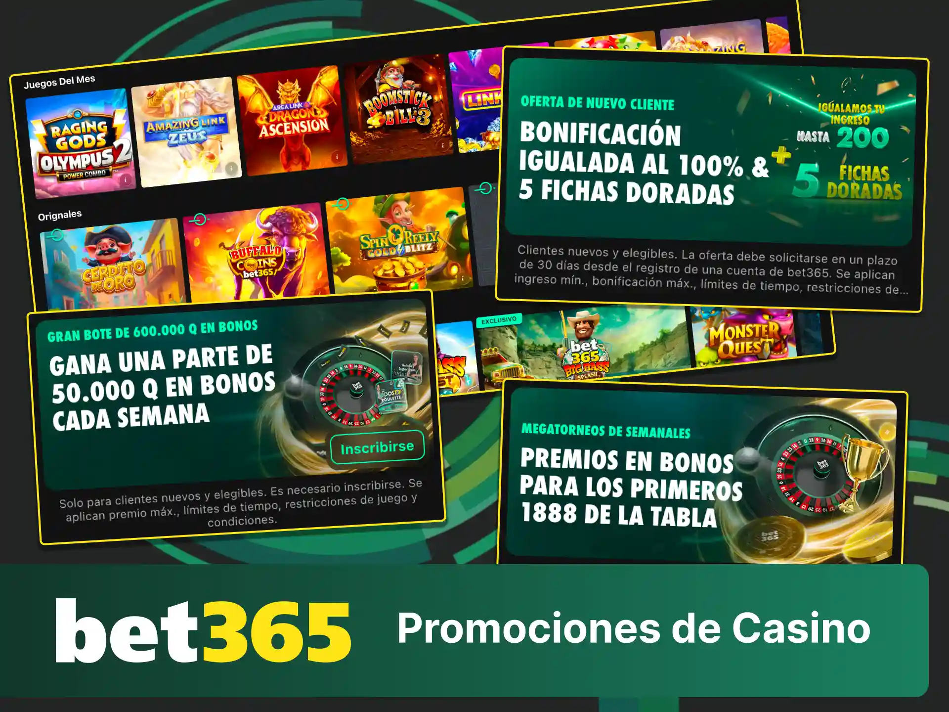 Revisa las promociones de casino en Bet365 y juega a las tragamonedas.
