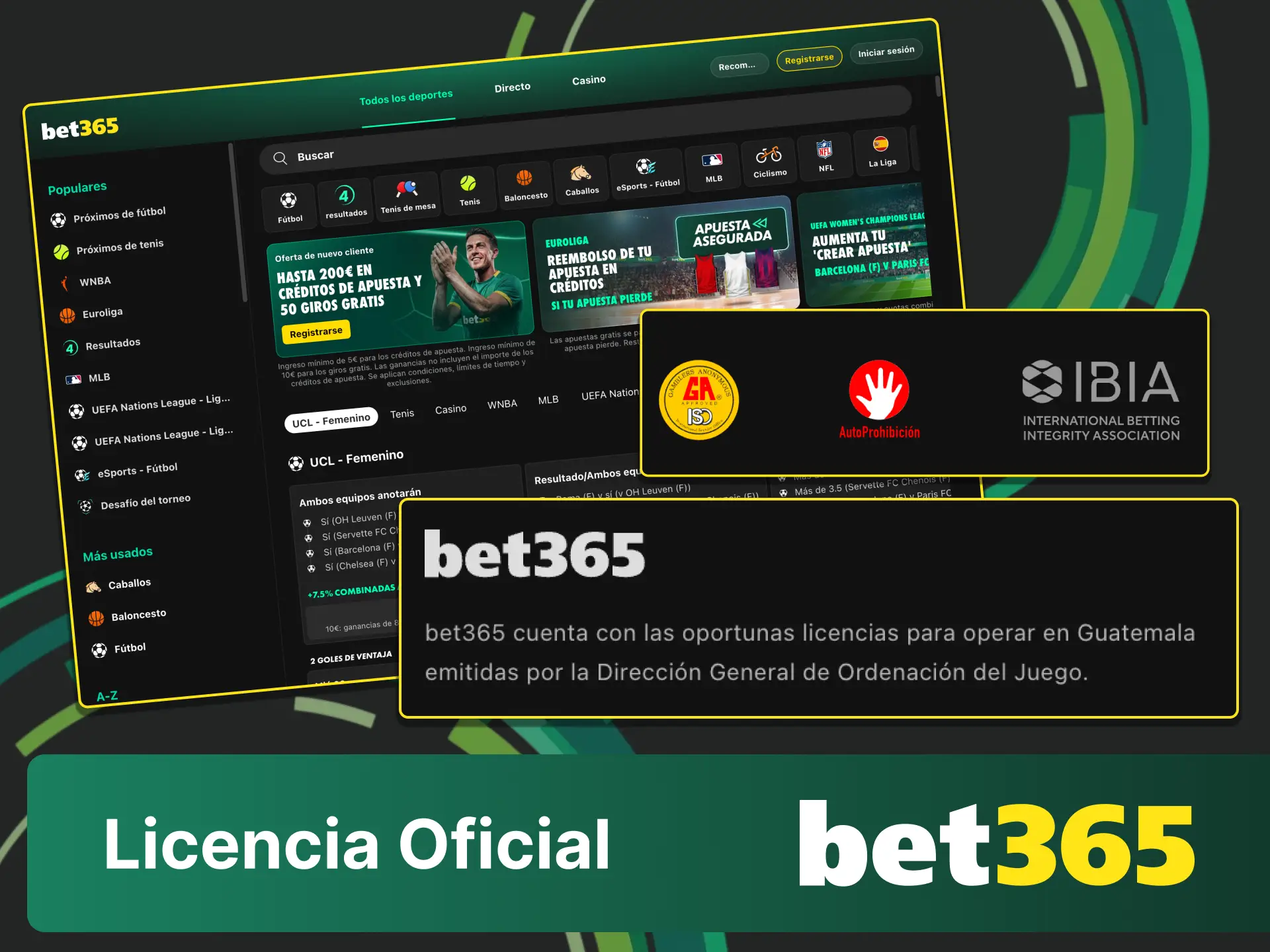 Apuesta con confianza en Bet365 gracias a su licencia oficial garantizada.