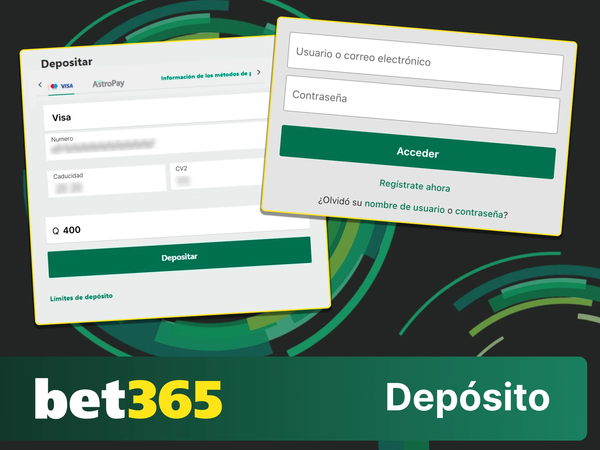 Inicia sesión en Bet365 y realiza tu primer depósito en pocos minutos.