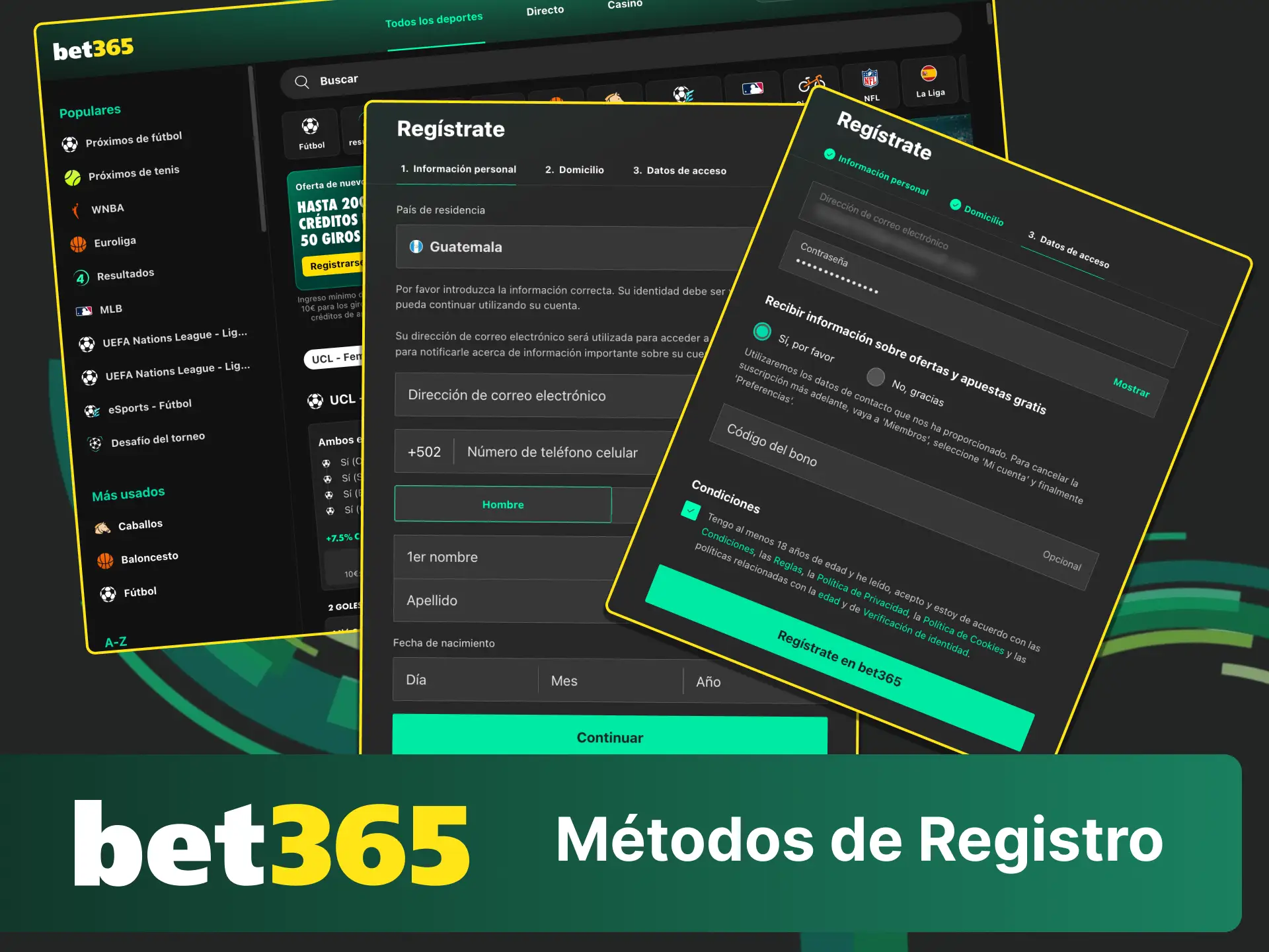 Revisa los métodos de registro en Bet365 y elige la mejor opción hoy.